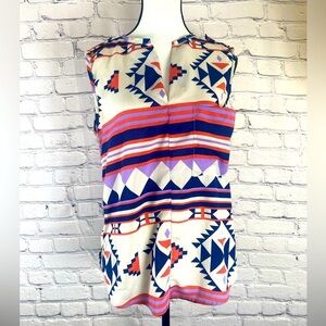 Collective Concepts Aztec Boho Blouse Sleeveless Small